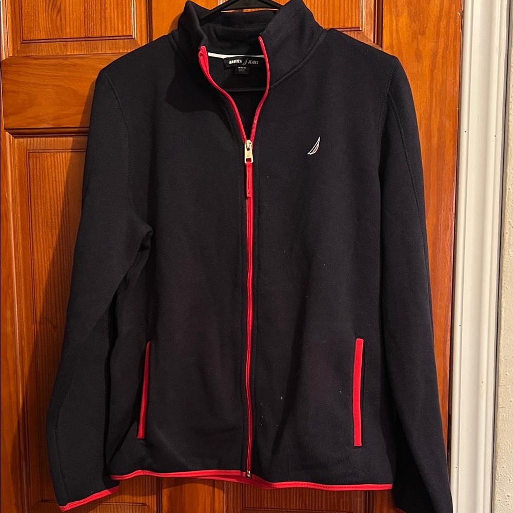 Women’s dark blue Jacket with Red stripes